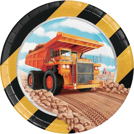 Big Dig Construction Dessert Plates, 7, 96PK